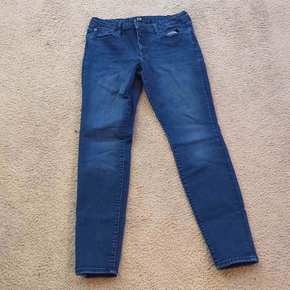 Gap Women's  Regular Legging Dark Wash Denim Jeans Size 29 - Picture 2 of 9